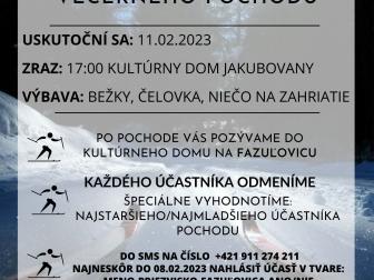 "1.ročník Večerného pochodu na bežkách" 11.februára 2023 v Jakubovanoch 1
