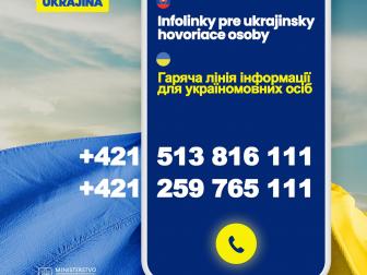 Informácia o zriadení telefonickej linky pre ukrajinsky hovoriacich migrantov alebo občanov Ukrajiny, ktorí dopytujú informácie. 1
